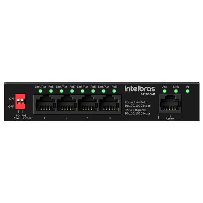 Switch Gigabit Ethernet 5 Portas Intelbras S1105G Alta Velocidade - Imagem 2