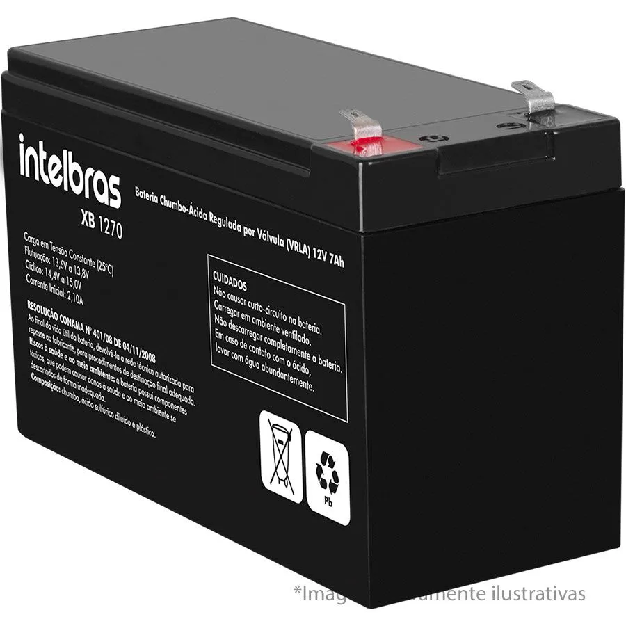 Bateria Selada 12V 7Ah Intelbras XB 1270 Nobreak_Alarme_Cerca elétrica
