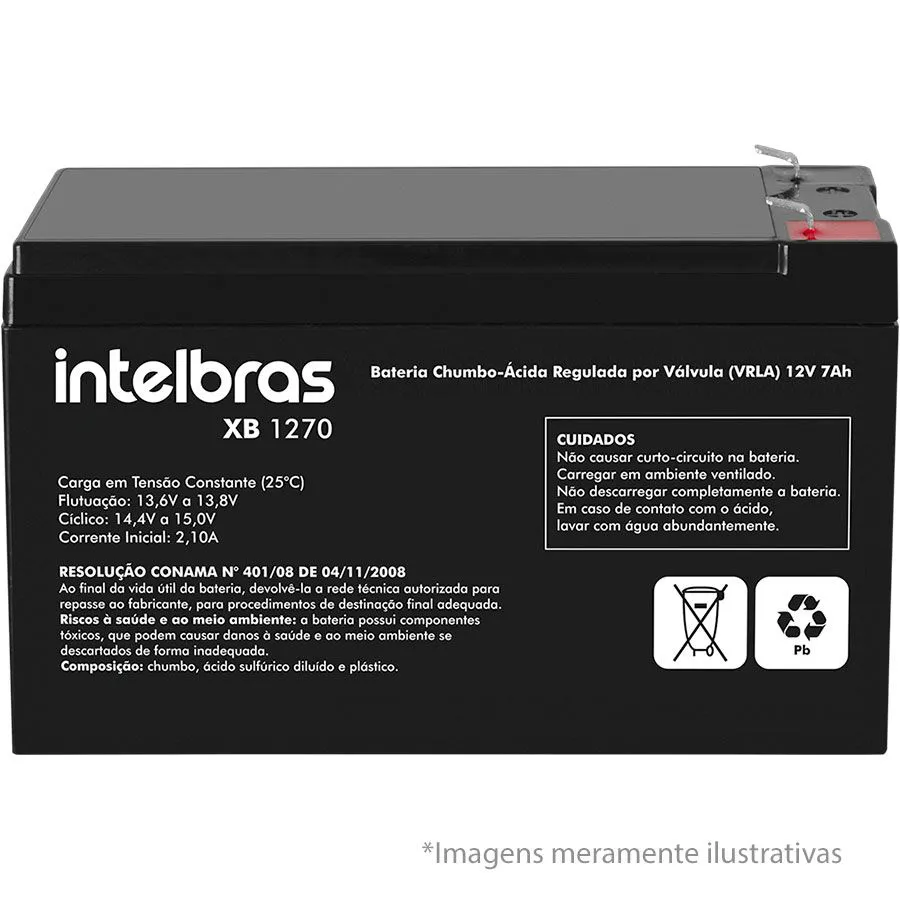 Bateria Selada 12V 7Ah Intelbras XB 1270 Nobreak_Alarme_Cerca elétrica - Imagem 3