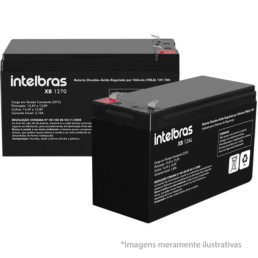 Bateria Selada 12V 7Ah Intelbras XB 1270 Nobreak_Alarme_Cerca elétrica - Imagem 2